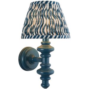 Endon Collection Lighting Carnaby Satin Marlin Blue Paint Wall Light with Marlin Blue Fabric Ripple Shade 20cm B22 Endon Collection Lighting Carnaby Satin Marlin Blue Paint Wall Light with Marlin Blue Fabric Ripple Shade 20cm B22