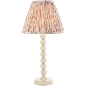 Endon Collection Lighting Higgledy Gloss Almond White Paint Table Lamp with Neutral Print Fabric Ikat Shade 25cm E14 Endon Collection Lighting Higgledy Gloss Almond White Paint Table Lamp with Neutral Print Fabric Ikat Shade 25cm E14