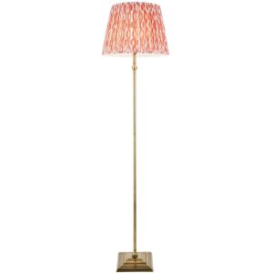 Endon Collection Lighting Lille Antique Brass Plate Floor Lamp with Coral Pink Fabric Ikat Shade 40cm B22 Endon Collection Lighting Lille Antique Brass Plate Floor Lamp with Coral Pink Fabric Ikat Shade 40cm B22