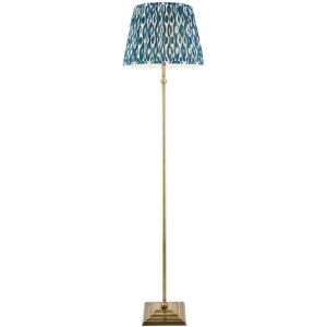 Endon Collection Lighting Lille Antique Brass Plate Floor Lamp with Marlin Blue Fabric Ikat Shade 40cm B22 Endon Collection Lighting Lille Antique Brass Plate Floor Lamp with Marlin Blue Fabric Ikat Shade 40cm B22