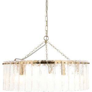 Endon Collection Lighting Karine Pendant Ceiling Light Brushed Aged Brass Plate & Clear Handmade Textured Glass 5x E14 Endon Collection Lighting Karine Pendant Ceiling Light Brushed Aged Brass Plate & Clear Handmade Textured Glass 5x E14