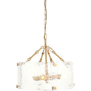 Endon Collection Lighting Keller Pendant Ceiling Light Brushed Aged Brass Plate & Handmade Textured Clear Glass 4x E14 Endon Collection Lighting Keller Pendant Ceiling Light Brushed Aged Brass Plate & Handmade Textured Clear Glass 4x E14