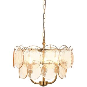 Merano Lighting Thistle Pendant Ceiling Light Brushed Aged Brass Plate & Handmade Champagne Glass 3 x 7W LED E14 Merano Lighting Thistle Pendant Ceiling Light Brushed Aged Brass Plate & Handmade Champagne Glass 3 x 7W LED E14