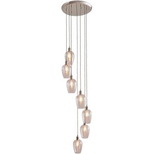Merano Lighting Livorno Cluster Pendant Ceiling Light Bright Nickel Plate & Clear Glass 7 x 10W LED E27 Merano Lighting Livorno Cluster Pendant Ceiling Light Bright Nickel Plate & Clear Glass 7 x 10W LED E27