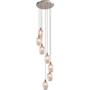Merano Lighting Livorno Cluster Pendant Ceiling Light Bright Nickel Plate & Clear Ribbed Glass 7 x 10W LED E27 Merano Lighting Livorno Cluster Pendant Ceiling Light Bright Nickel Plate & Clear Ribbed Glass 7 x 10W LED E27