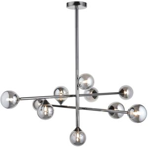 Merano Lighting Grosseto Multi Arm Pendant Ceiling Light Black Chrome Plate & Smoked Mirror Glass 10 x 5W LED G9 Merano Lighting Grosseto Multi Arm Pendant Ceiling Light Black Chrome Plate & Smoked Mirror Glass 10 x 5W LED G9