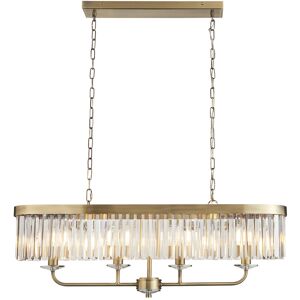 Merano Lighting Ascoli Bar Pendant Ceiling Light Antique Brass Plate & Clear Cut Glass 4 x 6W LED E14 Merano Lighting Ascoli Bar Pendant Ceiling Light Antique Brass Plate & Clear Cut Glass 4 x 6W LED E14
