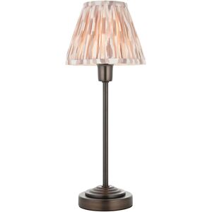 Endon Collection Lighting Rise Antique Bronze Plate Table Lamp with Neutral Print Fabric Ikat Shade 16cm E14 Endon Collection Lighting Rise Antique Bronze Plate Table Lamp with Neutral Print Fabric Ikat Shade 16cm E14