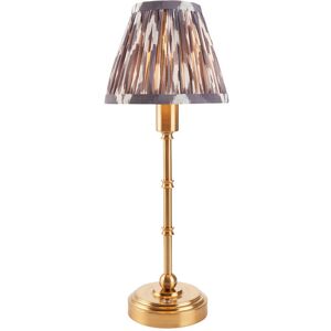 Endon Collection Lighting Burley Rechargeable Brushed Aged Brass Plate Table Lamp with Pearl Grey Fabric Ikat Shade 16cm Integrated LED Endon Collection Lighting Burley Rechargeable Brushed Aged Brass Plate Table Lamp with Pearl Grey Fabric Ikat Shade 16cm Integrated LED