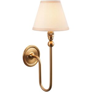 Endon Collection Lighting Santiago Brushed Aged Brass Plate Wall Light with Vintage White Fabric Ivy Shade 16cm B22 Endon Collection Lighting Santiago Brushed Aged Brass Plate Wall Light with Vintage White Fabric Ivy Shade 16cm B22