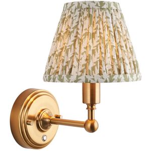 Endon Collection Lighting Burley Rechargeable Brushed Aged Brass Plate Wall Light with Herb Garden Green Fabric Leaf Shade 16cm Integrated LED Endon Collection Lighting Burley Rechargeable Brushed Aged Brass Plate Wall Light with Herb Garden Green Fabric Leaf Shade 16cm Integrated LED