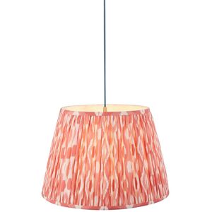 Endon Collection Lighting Eltham Brushed Aged Brass Plate, Blue Flex Pendant Light with Coral Pink Fabric Ikat Shade 40cm B22 Endon Collection Lighting Eltham Brushed Aged Brass Plate, Blue Flex Pendant Light with Coral Pink Fabric Ikat Shade 40cm B22