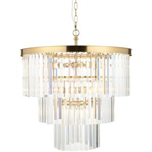 Endon Collection Lighting Conaston Pendant Ceiling Light Brushed Aged Brass Plate & Clear Cut Glass 7x E14 Endon Collection Lighting Conaston Pendant Ceiling Light Brushed Aged Brass Plate & Clear Cut Glass 7x E14