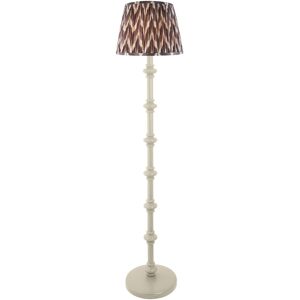 Endon Collection Lighting Carnaby Satin Almond White Paint Floor Lamp with Pearl Grey Fabric Zigzag Shade 35cm B22 Endon Collection Lighting Carnaby Satin Almond White Paint Floor Lamp with Pearl Grey Fabric Zigzag Shade 35cm B22
