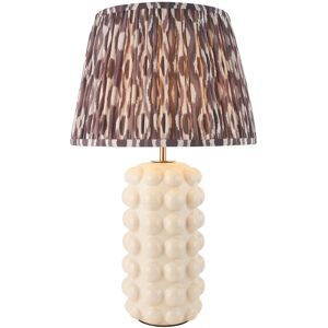 Endon Collection Lighting Bobble White Crackle Glaze Table Lamp with Pearl Grey Fabric Ikat Shade 35cm B22 Endon Collection Lighting Bobble White Crackle Glaze Table Lamp with Pearl Grey Fabric Ikat Shade 35cm B22