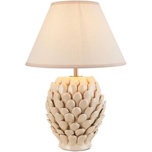 Endon Collection Lighting Layered Leaf Ivory Crackle Glaze Table Lamp with Vintage White Fabric Ivy Shade 30cm B22 Endon Collection Lighting Layered Leaf Ivory Crackle Glaze Table Lamp with Vintage White Fabric Ivy Shade 30cm B22
