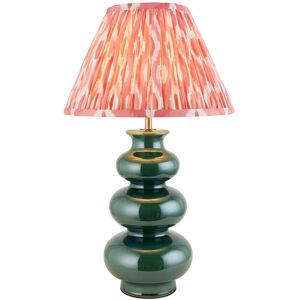 Endon Collection Lighting Monroe Gloss Green Glaze Table Lamp with Coral Pink Fabric Ikat Shade 30cm B22 Endon Collection Lighting Monroe Gloss Green Glaze Table Lamp with Coral Pink Fabric Ikat Shade 30cm B22
