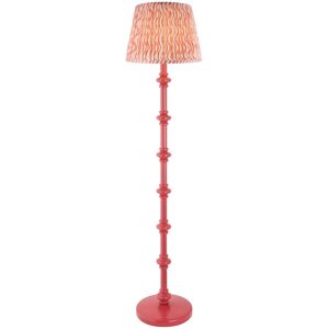 Endon Collection Lighting Carnaby Satin Pink Clay Paint Floor Lamp with Coral Pink Fabric Ripple Shade 35cm B22 Endon Collection Lighting Carnaby Satin Pink Clay Paint Floor Lamp with Coral Pink Fabric Ripple Shade 35cm B22