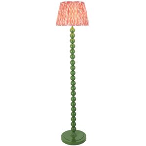 Endon Collection Lighting Higgledy Gloss Cotswold Green Paint Floor Lamp with Coral Pink Fabric Ikat Shade 35cm E27 Endon Collection Lighting Higgledy Gloss Cotswold Green Paint Floor Lamp with Coral Pink Fabric Ikat Shade 35cm E27
