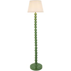 Endon Collection Lighting Higgledy Gloss Cotswold Green Paint Floor Lamp with Vintage White Fabric Ivy Shade 35cm E27 Endon Collection Lighting Higgledy Gloss Cotswold Green Paint Floor Lamp with Vintage White Fabric Ivy Shade 35cm E27