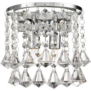 Searchlight Hanna Indoor Wall 2 Light Chrome with Crystals - Wall Light Searchlight Hanna Indoor Wall 2 Light Chrome with Crystals - Wall Light