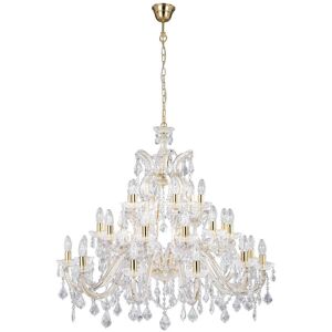 Searchlight Marie Therese 30 Light Crystal Chandelier - Crystal, Brass Finish, E14 Searchlight Marie Therese 30 Light Crystal Chandelier - Crystal, Brass Finish, E14