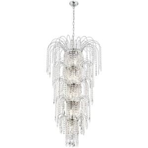 Searchlight Waterfall 13 Light Crystal Chandelier - Chrome Finish Searchlight Waterfall 13 Light Crystal Chandelier - Chrome Finish
