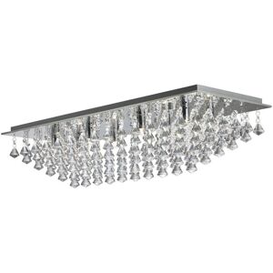 Searchlight Lighting Hanna - Chrome 8 Light Rectangular Ceiling Flush with Crystals - Ceiling Light Searchlight Lighting Hanna - Chrome 8 Light Rectangular Ceiling Flush with Crystals - Ceiling Light