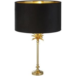 Searchlight Lighting Palm Table Lamp Satin Brass, Black Velvet Shade Searchlight Lighting Palm Table Lamp Satin Brass, Black Velvet Shade
