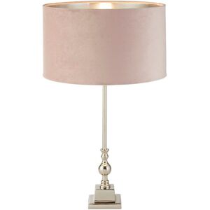 Searchlight Lighting Whitby Table Lamp Chrome, Pink Velvet Shade Searchlight Lighting Whitby Table Lamp Chrome, Pink Velvet Shade