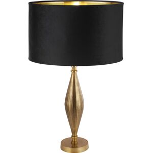 Searchlight Lighting Rye Table Lamp Antique Brass, Black Velvet Shade Searchlight Lighting Rye Table Lamp Antique Brass, Black Velvet Shade