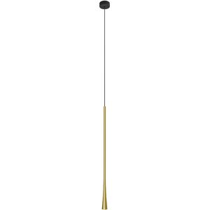 Larissa Trikala LED Slim Ceiling Pendant Light - 7W, Brass & Black Matt Larissa Trikala LED Slim Ceiling Pendant Light - 7W, Brass & Black Matt