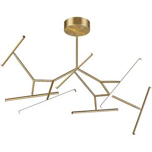 Zambelis Lighting Kato 120cm Integrated Led Semi Flush Ceiling Light Gold Matt LED 3000K Dimmable Zambelis Lighting Kato 120cm Integrated Led Semi Flush Ceiling Light Gold Matt LED 3000K Dimmable