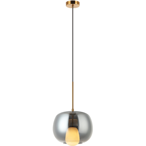 Zambelis Lighting Oresta Dome Pendant Ceiling Light Smoked Glass - Gold Matt 1xG9 LED - Driver Not Included Zambelis Lighting Oresta Dome Pendant Ceiling Light Smoked Glass - Gold Matt 1xG9 LED - Driver Not Included