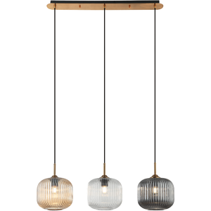 Zambelis Lighting Gournes Bar Pendant Ceiling Light Clear. Smoked. Champagne Glass Antique Brass 3xE27 Zambelis Lighting Gournes Bar Pendant Ceiling Light Clear. Smoked. Champagne Glass Antique Brass 3xE27