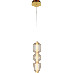 Zambelis Lighting Eluna Slim Pendant Ceiling Light Gold Matt-Champagne Glass LED 3000K Zambelis Lighting Eluna Slim Pendant Ceiling Light Gold Matt-Champagne Glass LED 3000K