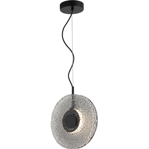 Zambelis Lighting Halo 28cm Pendant Ceiling Light Black Matt -Smoked Glass LED 3000K Zambelis Lighting Halo 28cm Pendant Ceiling Light Black Matt -Smoked Glass LED 3000K