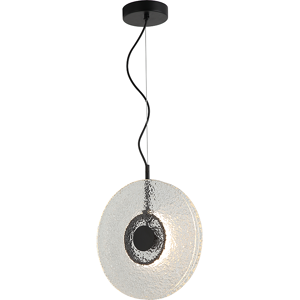 Zambelis Lighting Halo 35cm Pendant Ceiling Light Black Matt -Clear Glass LED 3000K Zambelis Lighting Halo 35cm Pendant Ceiling Light Black Matt -Clear Glass LED 3000K
