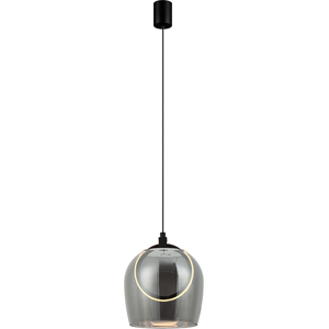 Zambelis Lighting Eclipsea Dome Pendant Ceiling Light Black Matt -Smoked Glass LED 3000K Zambelis Lighting Eclipsea Dome Pendant Ceiling Light Black Matt -Smoked Glass LED 3000K