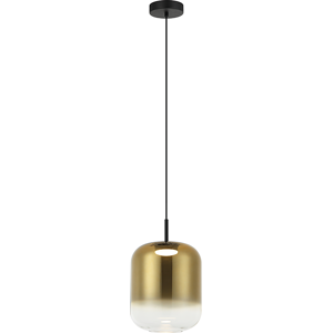 Zambelis Lighting Orvella Dome Pendant Ceiling Light Black Matt-Gold Glass LED 3000K Zambelis Lighting Orvella Dome Pendant Ceiling Light Black Matt-Gold Glass LED 3000K