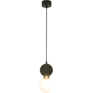 Zambelis Lighting Galara Globe Slim Pendant Ceiling Light Sandy Black-Brass-Green Marble 1XG9 Zambelis Lighting Galara Globe Slim Pendant Ceiling Light Sandy Black-Brass-Green Marble 1XG9