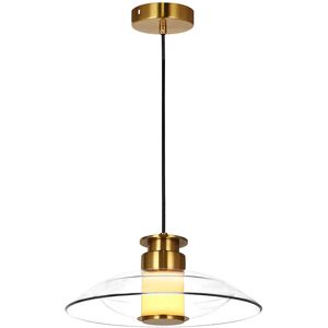 Zambelis Lighting Eclipse Dome Pendant Ceiling Light Brushed Brass-Clear Glass LED 3000K Dimmable Zambelis Lighting Eclipse Dome Pendant Ceiling Light Brushed Brass-Clear Glass LED 3000K Dimmable