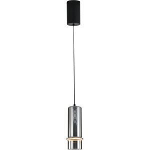 Zambelis Lighting Louvaras Slim Pendant Ceiling Light Sandy Black-Smoked Glass LED 3000K Step Dimming Zambelis Lighting Louvaras Slim Pendant Ceiling Light Sandy Black-Smoked Glass LED 3000K Step Dimming