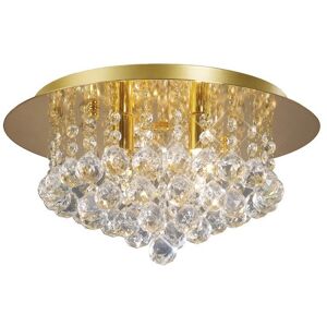 Inspired Lighting Dahlia Flush Ceiling - 4 Light G9 Crystal French Gold Inspired Lighting Dahlia Flush Ceiling - 4 Light G9 Crystal French Gold