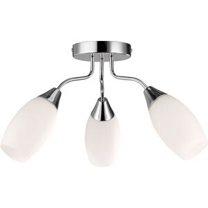 INSPIRED LIGHTING Denia Semi Flush Ceiling 3 Light E14 Polished Chrome, Opal Glass INSPIRED LIGHTING Denia Semi Flush Ceiling 3 Light E14 Polished Chrome, Opal Glass