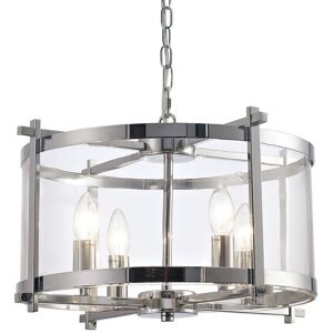INSPIRED LIGHTING Nolan Cylindrical Ceiling Pendant 4 Light E14 Polished Chrome, Clear Glass INSPIRED LIGHTING Nolan Cylindrical Ceiling Pendant 4 Light E14 Polished Chrome, Clear Glass