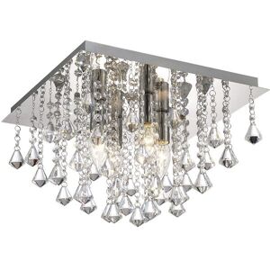 Inspired Lighting Acton 4-Light Flush Ceiling - Crystal Inspired Lighting Acton 4-Light Flush Ceiling - Crystal