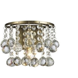 INSPIRED LIGHTING Acton Wall Lamp 1 Light E14 Switched Antique Brass, Sphere Crystal INSPIRED LIGHTING Acton Wall Lamp 1 Light E14 Switched Antique Brass, Sphere Crystal