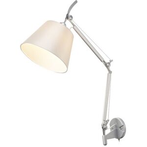 INSPIRED LIGHTING Karis Adjustable Switched Wall Light 1 Light E27 Silver, Polished Chrome c, w Cream Pearl Shade INSPIRED LIGHTING Karis Adjustable Switched Wall Light 1 Light E27 Silver, Polished Chrome c, w Cream Pearl Shade