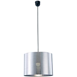 INSPIRED LIGHTING Dako Black Ceiling Pendant 1 Light E27 with 350 x 250mm Metallic Chrome Cylinder Shade INSPIRED LIGHTING Dako Black Ceiling Pendant 1 Light E27 with 350 x 250mm Metallic Chrome Cylinder Shade